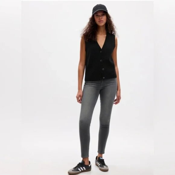 GAP Curvy True Skinny LIght Black Wash Ankle Jeans - Picture 1 of 11